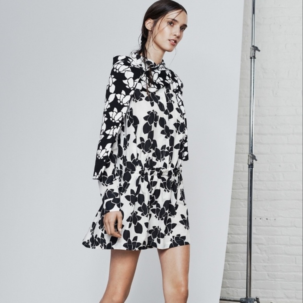 Thakoon Addition Floral Black and White Dress